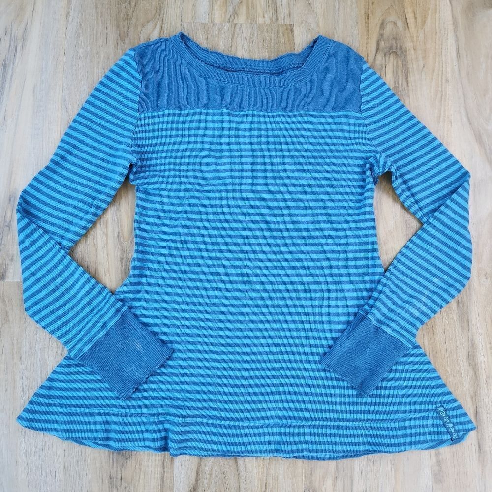 💇‍♀️Vintage Mudd Blue Striped Long Sleeve Top XLarge